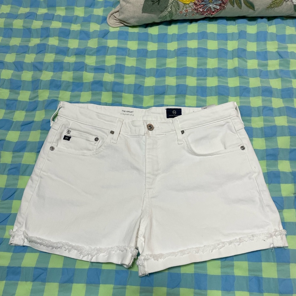 AG Adriano Goldschmied White Jean Shorts